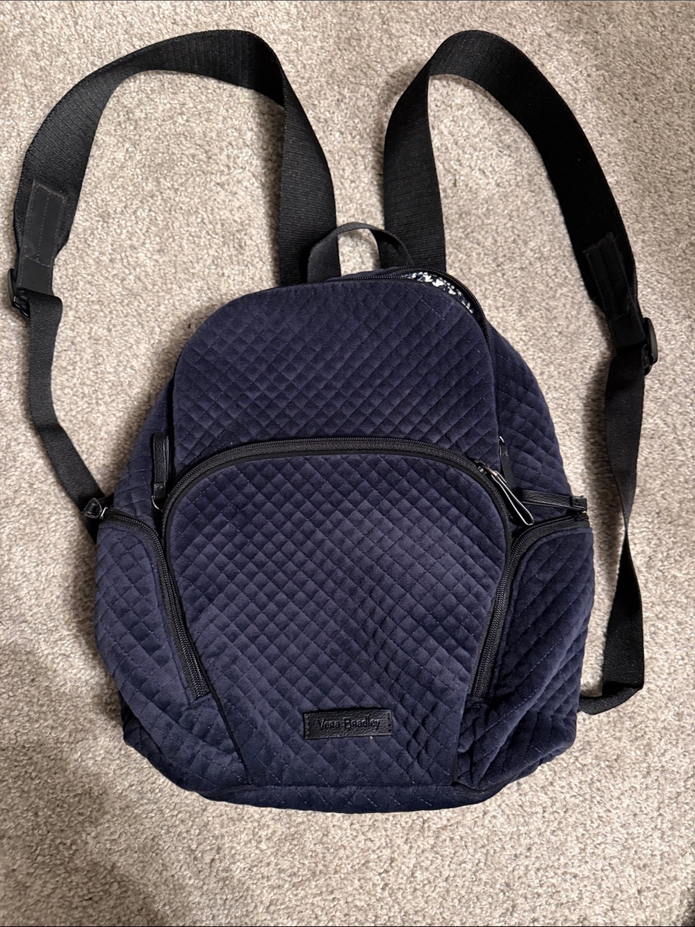 Vera Bradley Quilted Navy Blue Mini Backpack